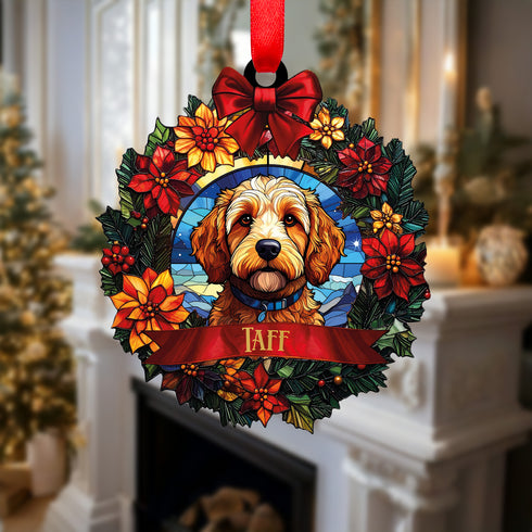 Cockapoo Golden Wreath Christmas Decoration
